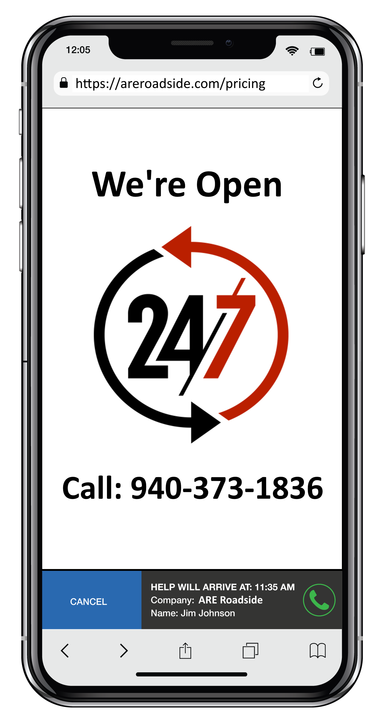 24 7 roadside assistance in Denton county open